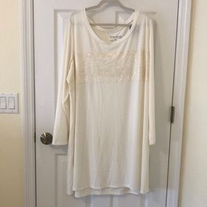 NWT Cacique Tru to You cream nightshirt with lace